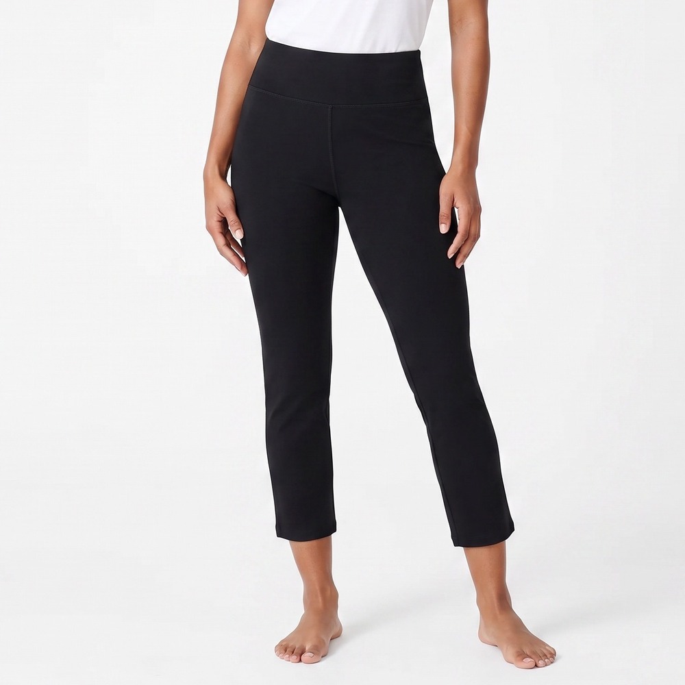 Croft & Barrow Pants Womens 14P Short Effortless Stretch Black Cropped Excellent
